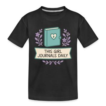 Gratitude Practice Journal Lover Emotional - Kids' Premium Organic T-Shirt - black - Front