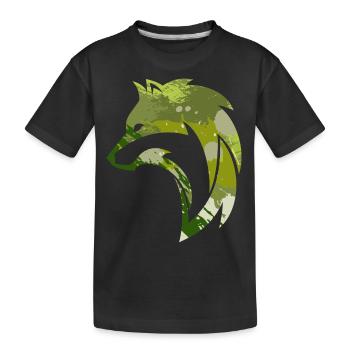 Wild Wolf Camouflage Pattern - Kids' Premium Organic T-Shirt - black - Front