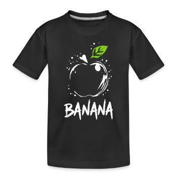 Banane Apfel Witz - Kinder Premium Bio T-Shirt - Schwarz - Vorne