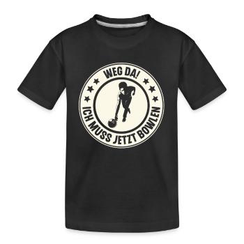 Bowling - Kinder Premium Bio T-Shirt - Schwarz - Vorne