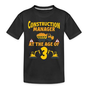 Construction Party 3rd Birthday 3 Years Old truck - Kinder Premium Bio T-Shirt - Schwarz - Vorne