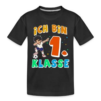 Einschulung Fußball - Kinder Premium Bio T-Shirt - Schwarz - Vorne