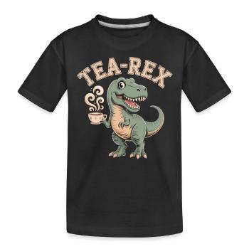 Tea-Rex – The Tea Dino - Kids' Premium Organic T-Shirt - black - Front