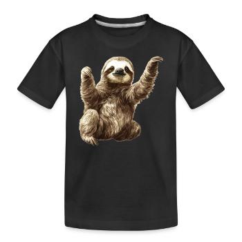 Faultiere Faultier - Kinder Premium Bio T-Shirt - Schwarz - Vorne