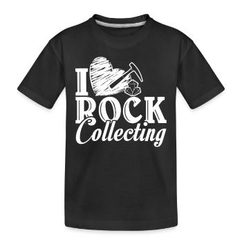 Geologists Love Rock Collecting - Kids' Premium Organic T-Shirt - black - Front