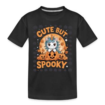 Chemise de licorne d’Halloween mignonne - Mignon mais effrayant - T-shirt bio Premium Enfant - noir - Devant