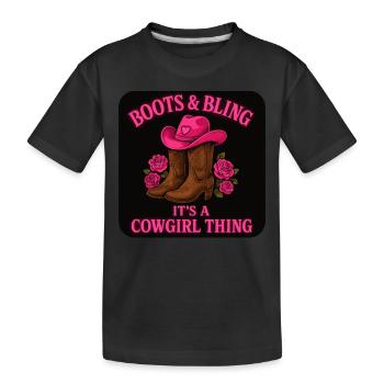 Cow girl : Boots & Bling – It’s A Thing - T-shirt bio Premium Enfant - noir - Devant