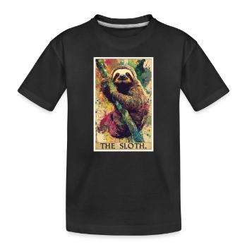 Faultiere Faultier - Kinder Premium Bio T-Shirt - Schwarz - Vorne
