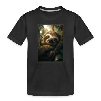 Faultiere Faultier - Kinder Premium Bio T-Shirt - Schwarz - Vorne