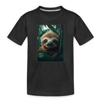 Faultiere Faultier - Kinder Premium Bio T-Shirt - Schwarz - Vorne