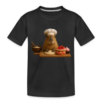 Capybara Baking - Kids' Premium Organic T-Shirt - black - Front