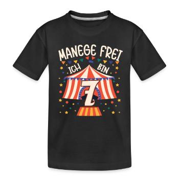 Cirque Manège Anniversaire Motif 7 ans Garçons Bday - T-shirt bio Premium Enfant - noir - Devant