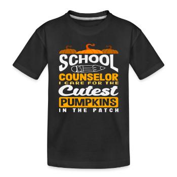 Schulberater Kümmern Um Die Süßesten Kürbisse - Kinder Premium Bio T-Shirt - Schwarz - Vorne