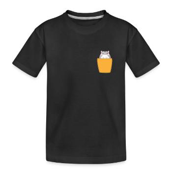 Hamster in breast pocket - Kids' Premium Organic T-Shirt - black - Front
