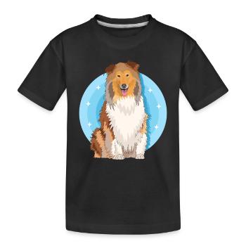 Collie Collie à poil long Rough Collies Cadeau - T-shirt bio Premium Enfant - noir - Devant