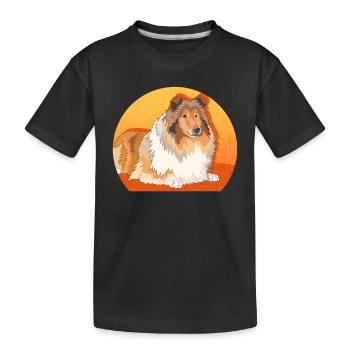 Collie Langhaarcollie Rough Collies Geschenke - Kinder Premium Bio T-Shirt - Schwarz - Vorne