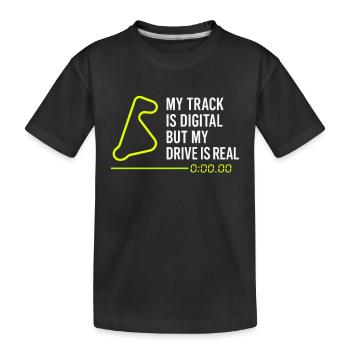 Sim Racing Simulator Cockpit Esports Racer - Kinder Premium Bio T-Shirt - Schwarz - Vorne