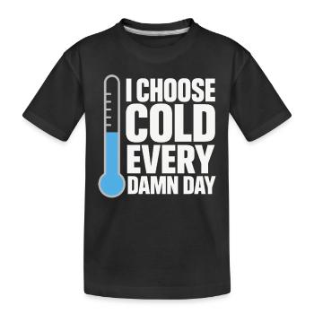 Douches froides Dureté mentale Exposition au froid - T-shirt bio Premium Enfant - noir - Devant