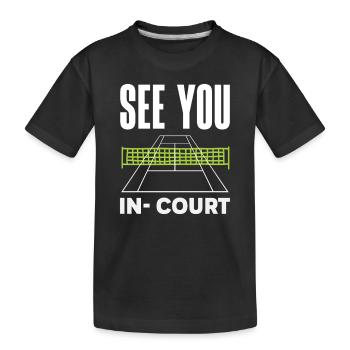 Les joueurs de tennis vous voient au tribunal - T-shirt bio Premium Enfant - noir - Devant