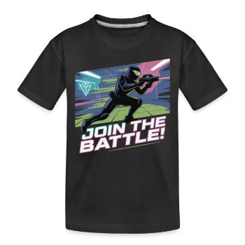 LASER STÜRZE DICH IN DIE SCHLACHT - Kinder Premium Bio T-Shirt - Schwarz - Vorne