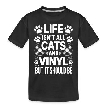 Vinyl Saying Cats Vinyl Record Vinyl Gift - Kids' Premium Organic T-Shirt - black - Front