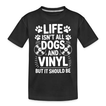 Vinyle Dire Chiens Vinyle Disque Vinyle Cadeau - T-shirt bio Premium Enfant - noir - Devant