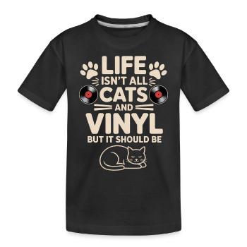 Vinyle Dire Chats Vinyle Disque Vinyle Cadeau - T-shirt bio Premium Enfant - noir - Devant