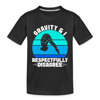 Kunstspringen Turmspringer Sprungbrett - Kinder Premium Bio T-Shirt - Schwarz - Vorne
