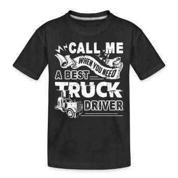 Truck Driver Best Truck Driver - Kids' Premium Organic T-Shirt - black - Front