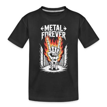 Für immer Metal – Skelett-Hand Motiv - Kinder Premium Bio T-Shirt - Schwarz - Vorne
