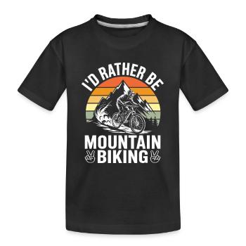 Mountainbike Fahrrad Radsport - Kinder Premium Bio T-Shirt - Schwarz - Vorne