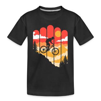 Mountainbike Fahrrad Radsport - Kinder Premium Bio T-Shirt - Schwarz - Vorne