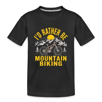 Mountainbike Fahrrad Radsport - Kinder Premium Bio T-Shirt - Schwarz - Vorne