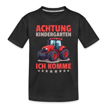 Je suis un enfant de maternelle maternelle licorne - T-shirt bio Premium Enfant - noir - Devant