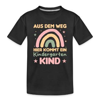 Kindergartenkind Regenbogen Aus dem weg - Kinder Premium Bio T-Shirt - Schwarz - Vorne