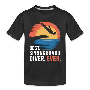 Kunstspringen Turmspringer Sprungbrett - Kinder Premium Bio T-Shirt - Schwarz - Vorne