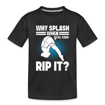 Diving diving board - Kids' Premium Organic T-Shirt - black - Front