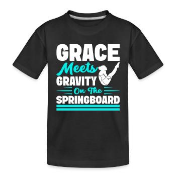 Diving diving board - Kids' Premium Organic T-Shirt - black - Front