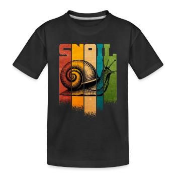 Schnecke - Kinder Premium Bio T-Shirt - Schwarz - Vorne