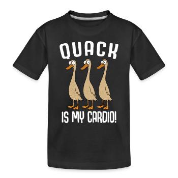 Drôle de canard canard coin-coin est mon cardio - T-shirt bio Premium Enfant - noir - Devant