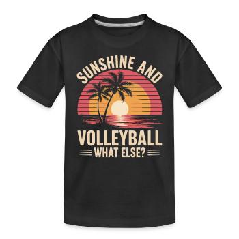 Soleil et volley-ball, quoi d’autre ? Plage et divertissement - T-shirt bio Premium Enfant - noir - Devant