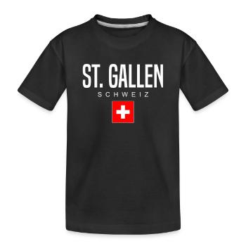 St. Gallen Switzerland - Kids' Premium Organic T-Shirt - black - Front