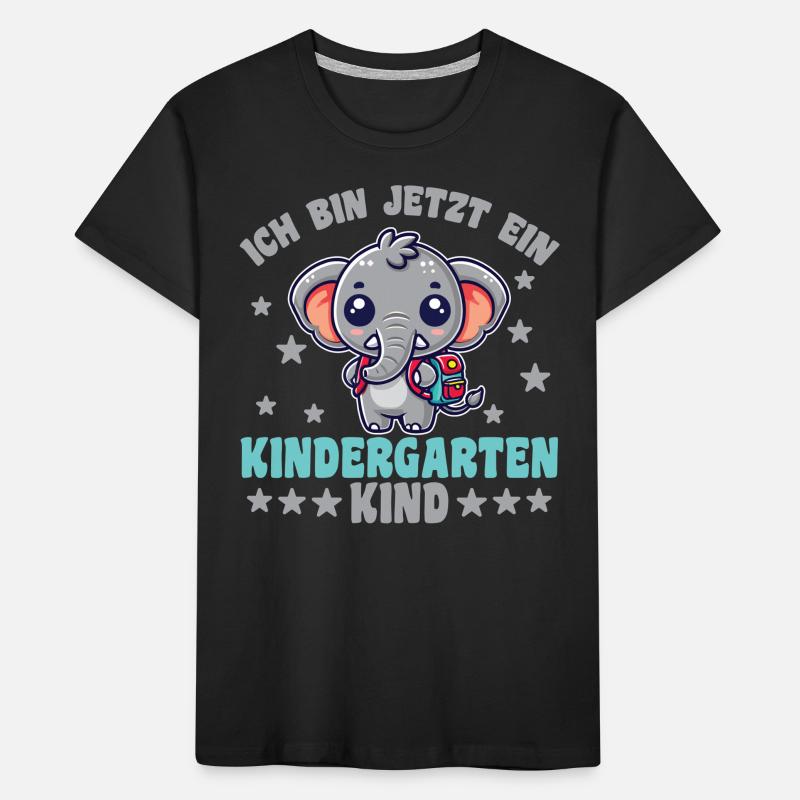 Kindergarten Elefant Ich bin jetzt ein Kinder Premium Bio T-Shirt
