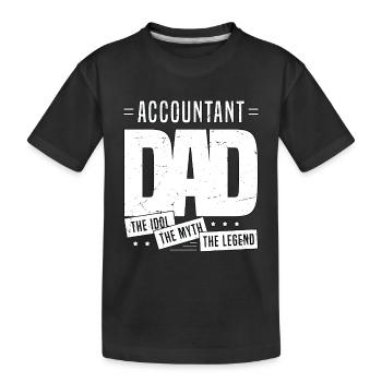 Papa comptable L’idole Le mythe La légende - T-shirt bio Premium Enfant - noir - Devant