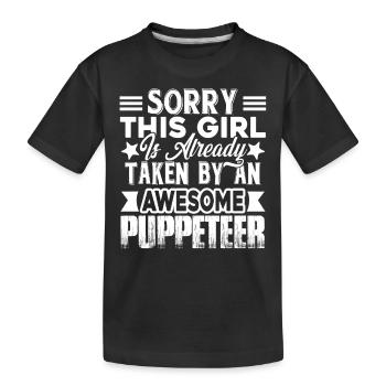 Puppeteer Taken By Awesome Puppeteer - Kids' Premium Organic T-Shirt - black - Front