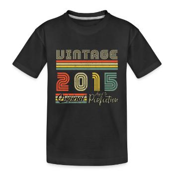 2015 Vintage Born 2015 Vintage Birthday Gift - Kids' Premium Organic T-Shirt - black - Front