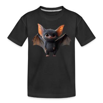 Fledermaus Flughund Vampir Bat Süße Fledemäuse - Kinder Premium Bio T-Shirt - Schwarz - Vorne