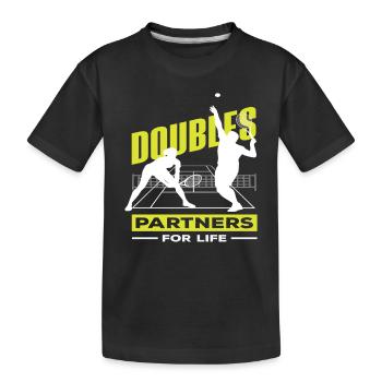 Doppel Tennis Spieler Fürs Leben - Kinder Premium Bio T-Shirt - Schwarz - Vorne