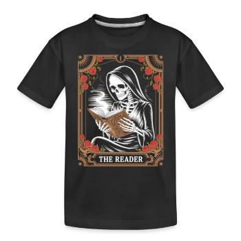 Tarot Reader Skeleton T-Shirt - Kids' Premium Organic T-Shirt - black - Front