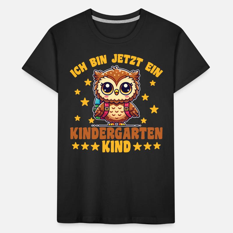 Kindergarten Eule Ich bin jetzt ein Kinder Premium Bio T-Shirt